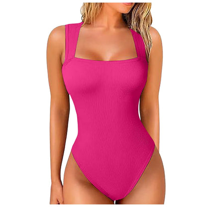 WOMEN'S SQUARE NECK SLEEVELESS BODYSUIT