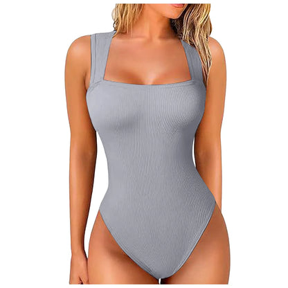 WOMEN'S SQUARE NECK SLEEVELESS BODYSUIT