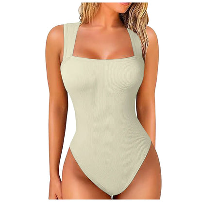 WOMEN'S SQUARE NECK SLEEVELESS BODYSUIT